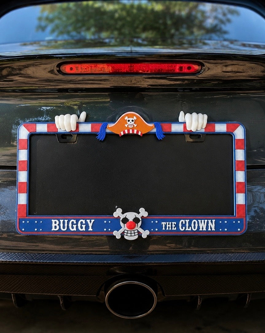 One Piece License Plate 3D Printed Over Metal Frame