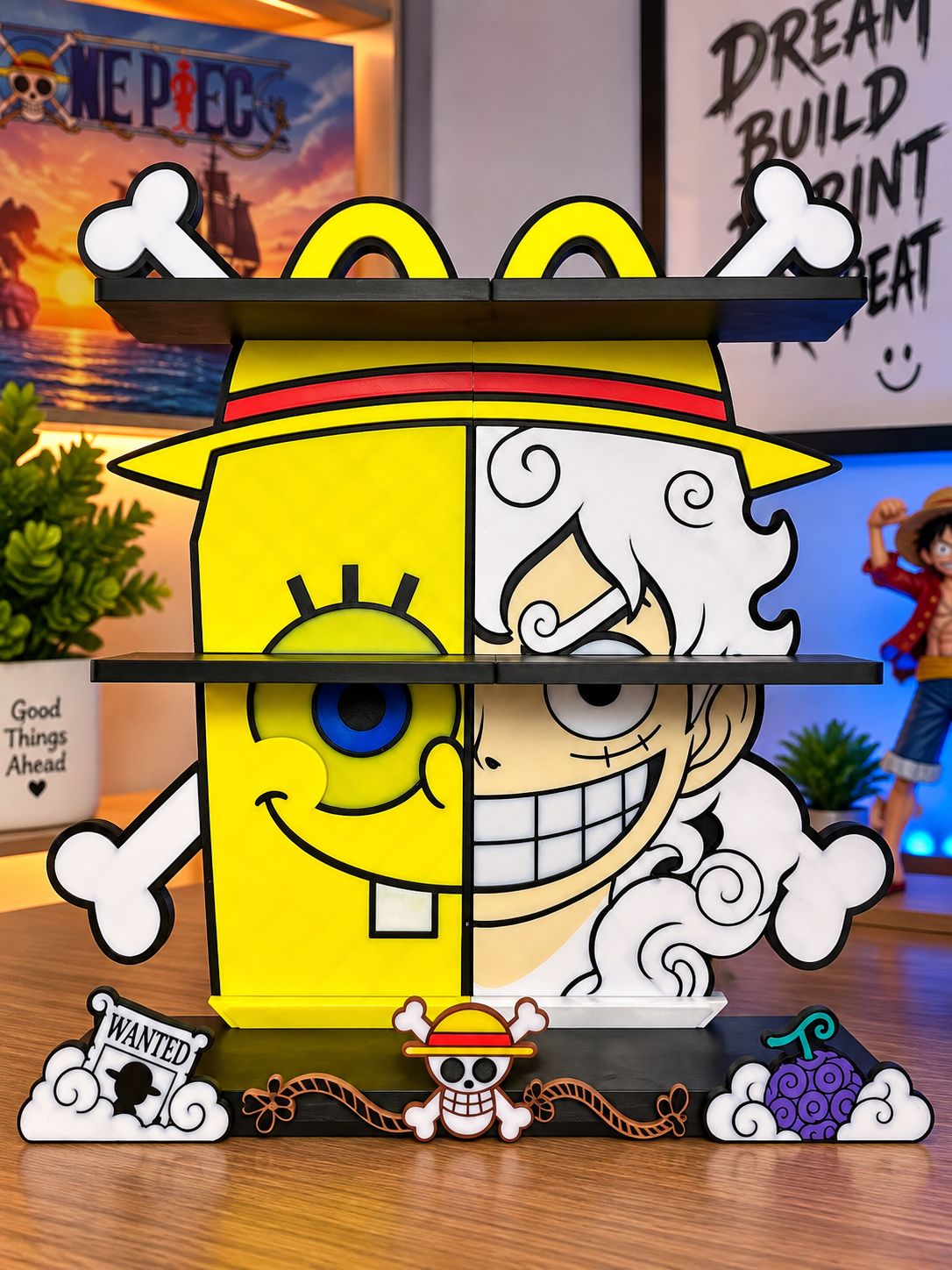 Inspired 3D Printed McDonald's OPxSpongebob Happy Meal Toys Shelf-Sunny Head-Gift-Collection-( Toys are not included)