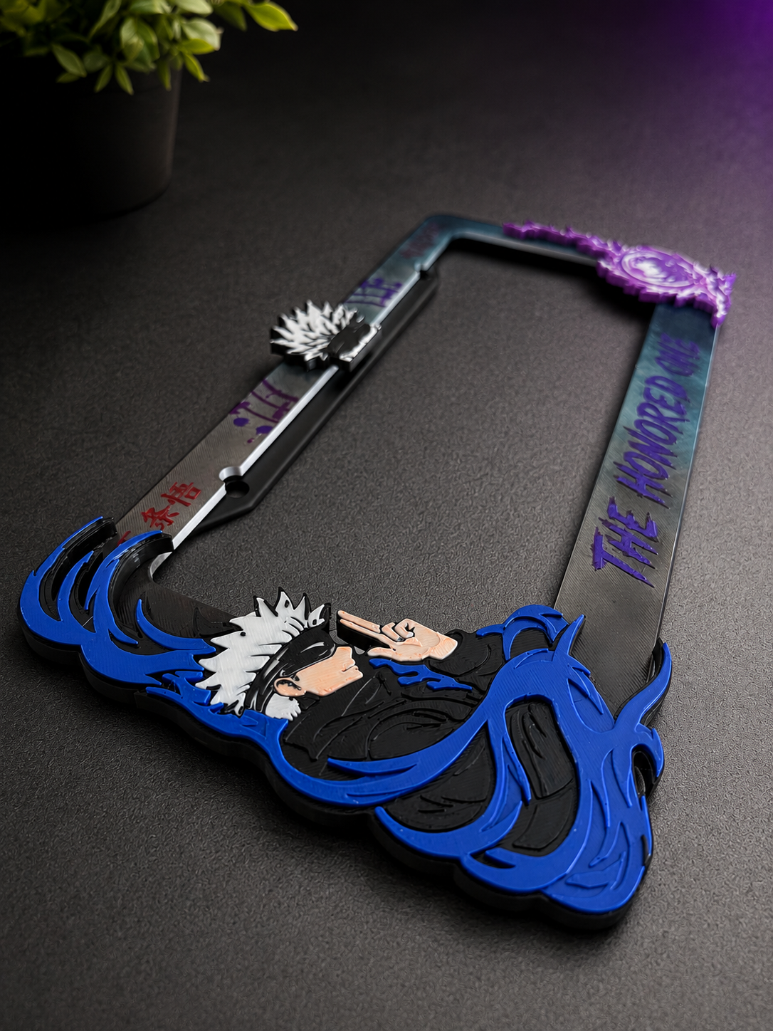 3D Printed GO.J.O Saru License Plate Metal Frame –HandPainting- Unique Car Mod Accessory, Custom Gift for Car Show, Gift for Him for Her