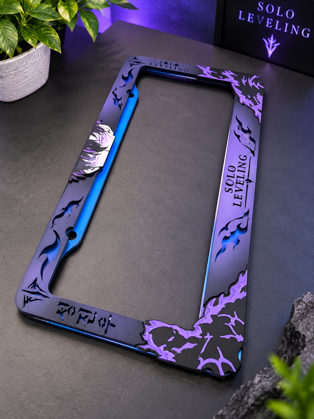 3D Printed Inspired Shadow Monarch Leveling License Plate Metal Frame – Unique Car Mod Accessory, Custom Gift for Car Show, Gift for Him for