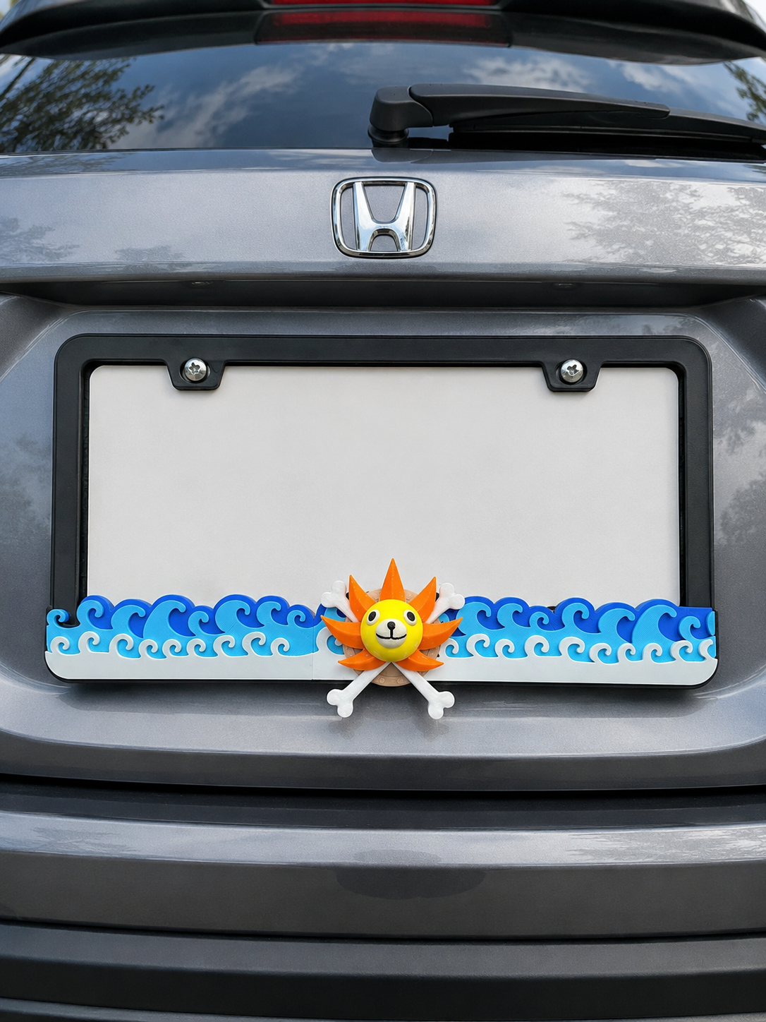 One Piece License Plate 3D Printed Over Metal Frame