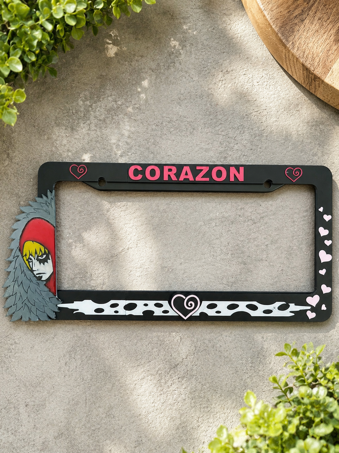 One Piece License Plate 3D Printed Over Metal Frame